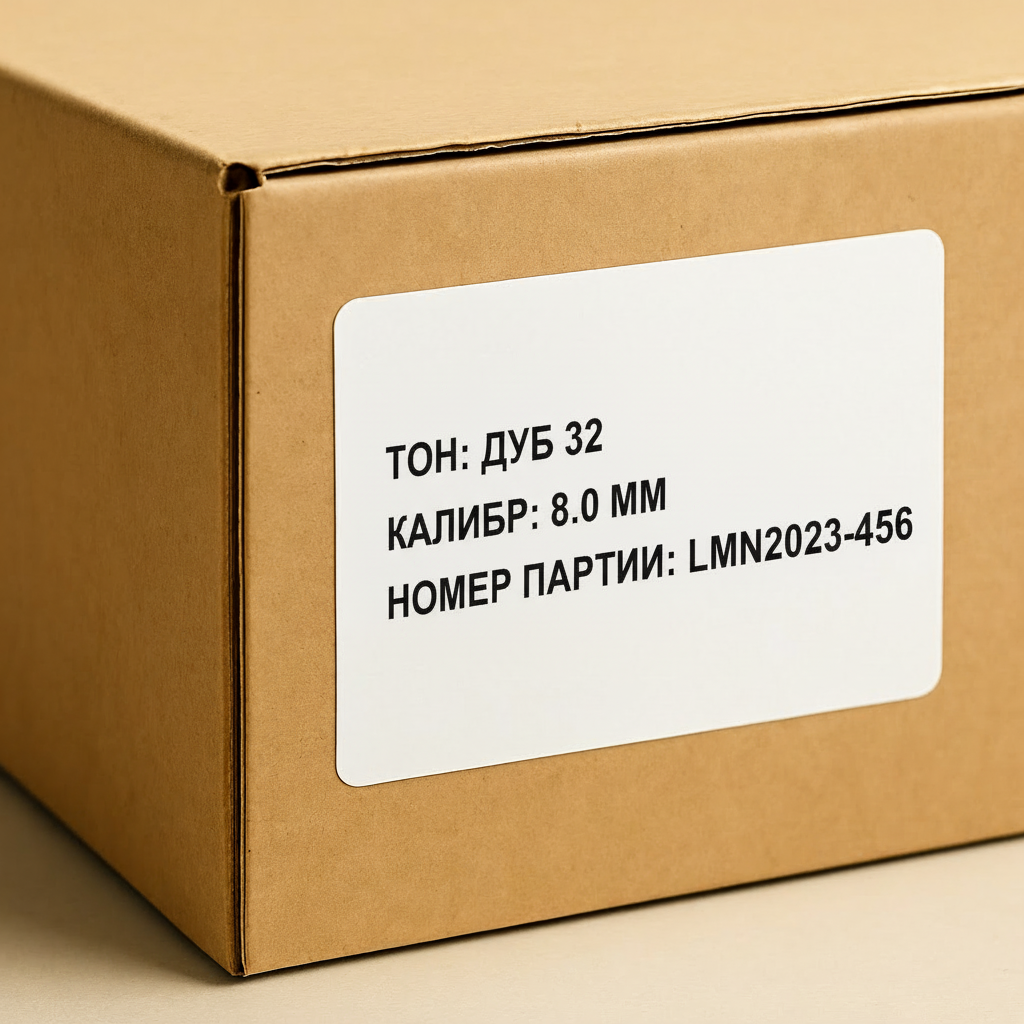 Этикетка на торце коробки
