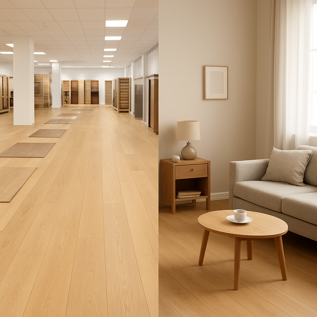 Шоурум и реальная комната: одно покрытие