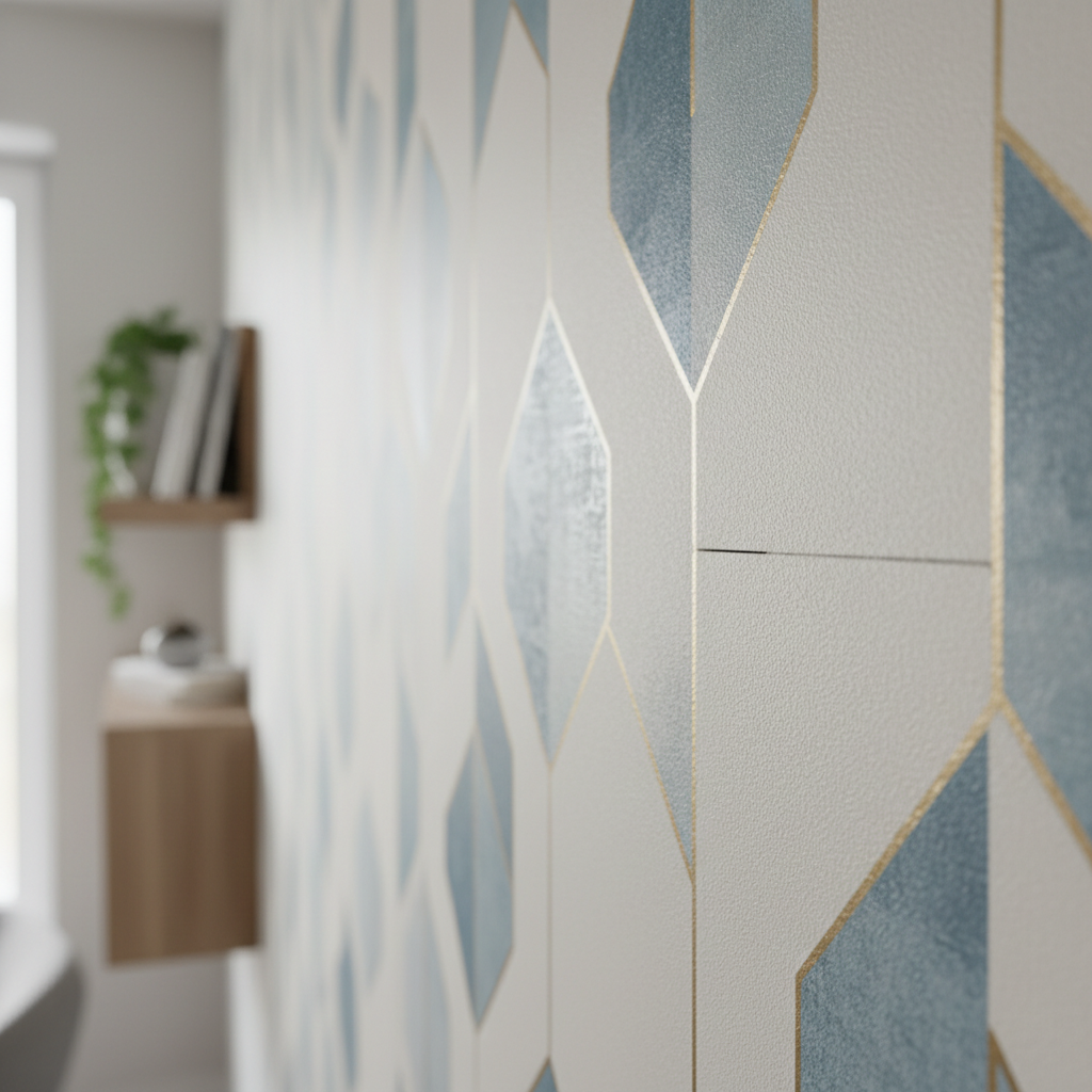 Шов на обоях в боковом свете