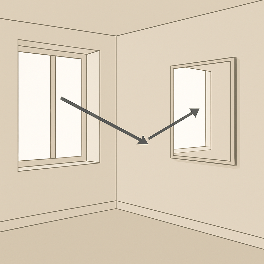 Угол света определяет отражение