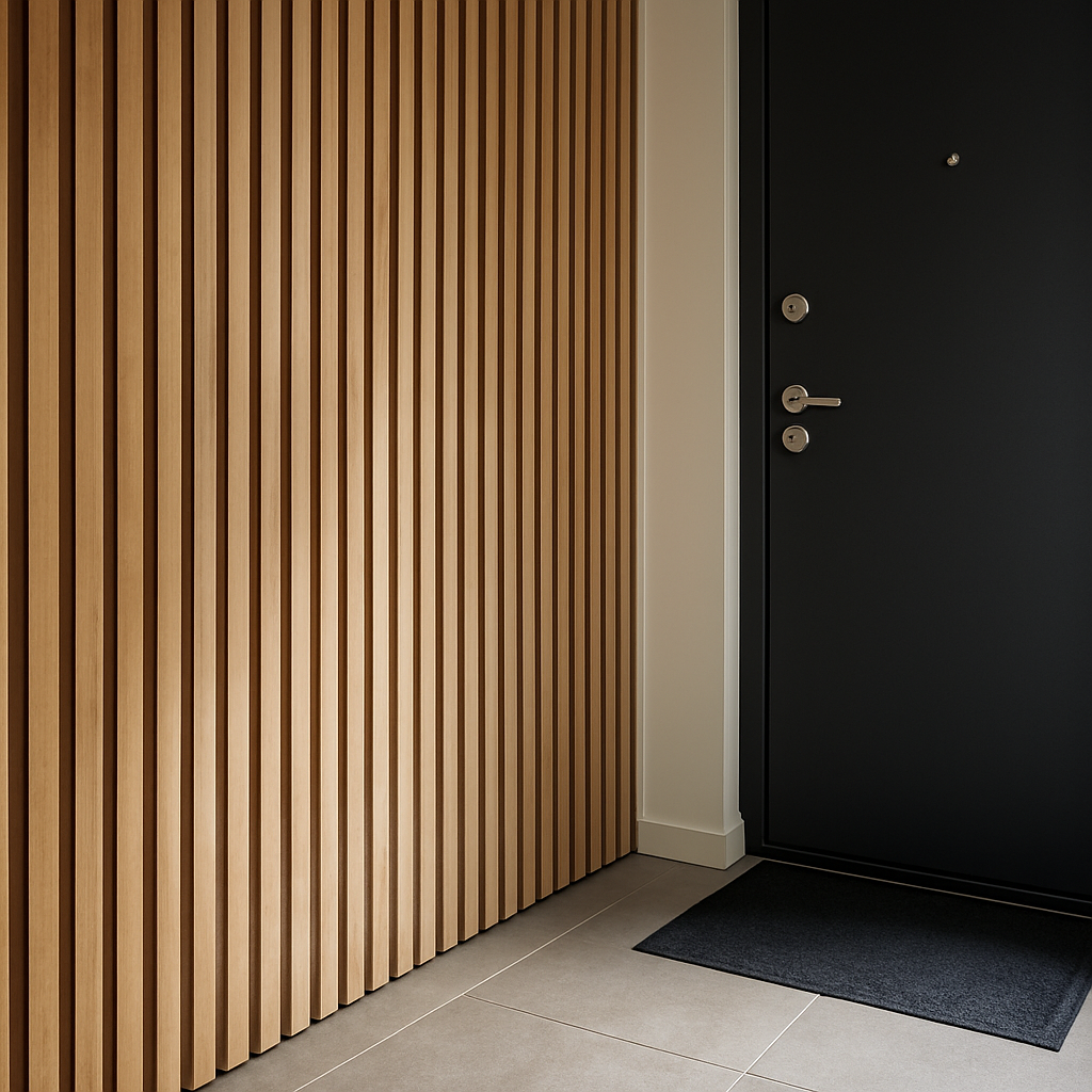 Реечная стена в прихожей: зона риска