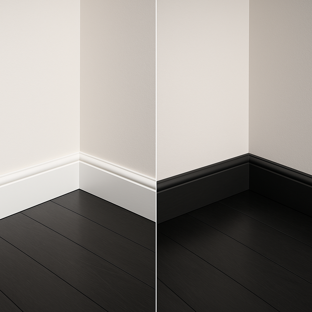 Белый vs плинтус в тон пола