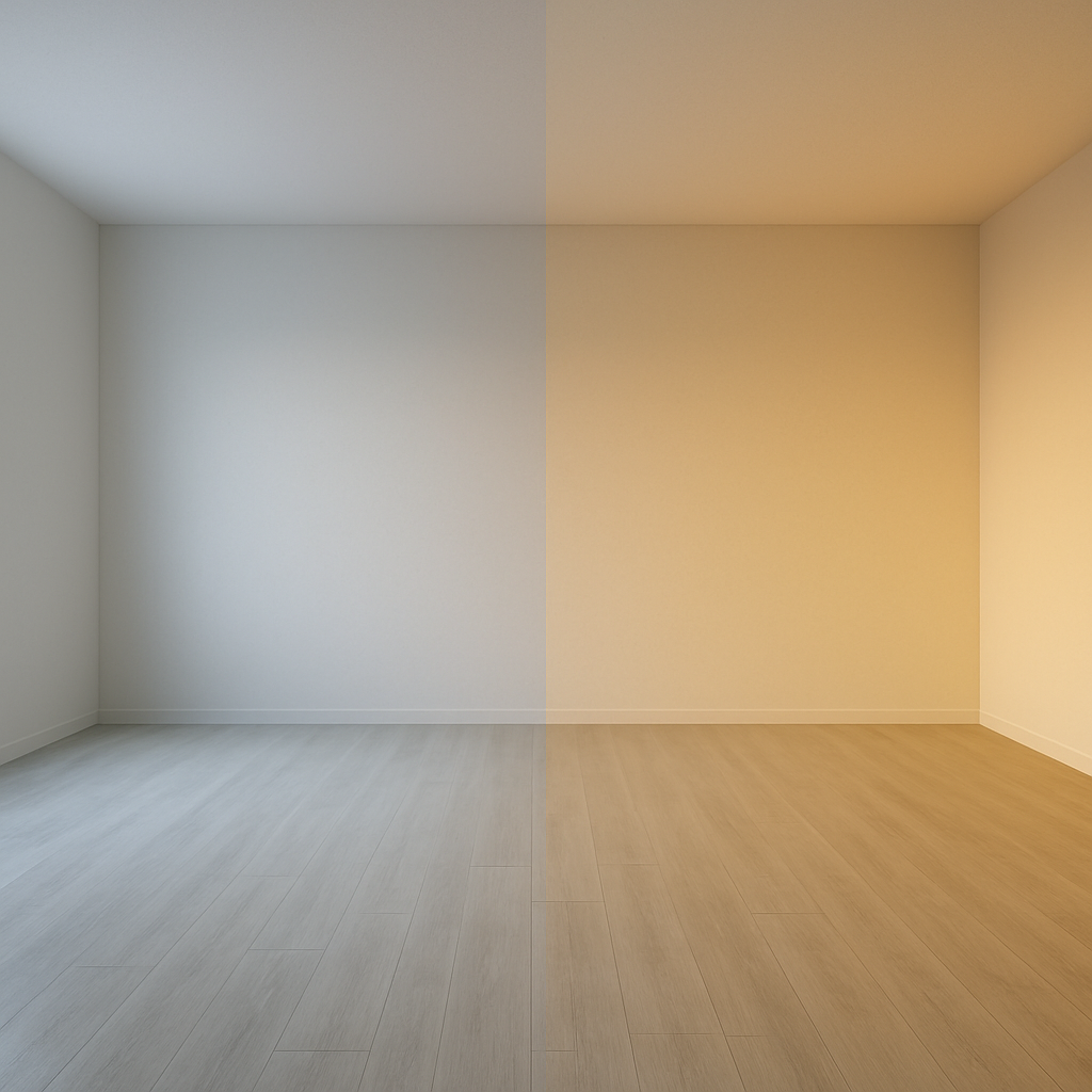 Один пол, два освещения — два результата