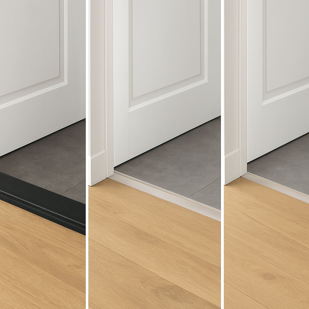 Три варианта порожка в одном проёме