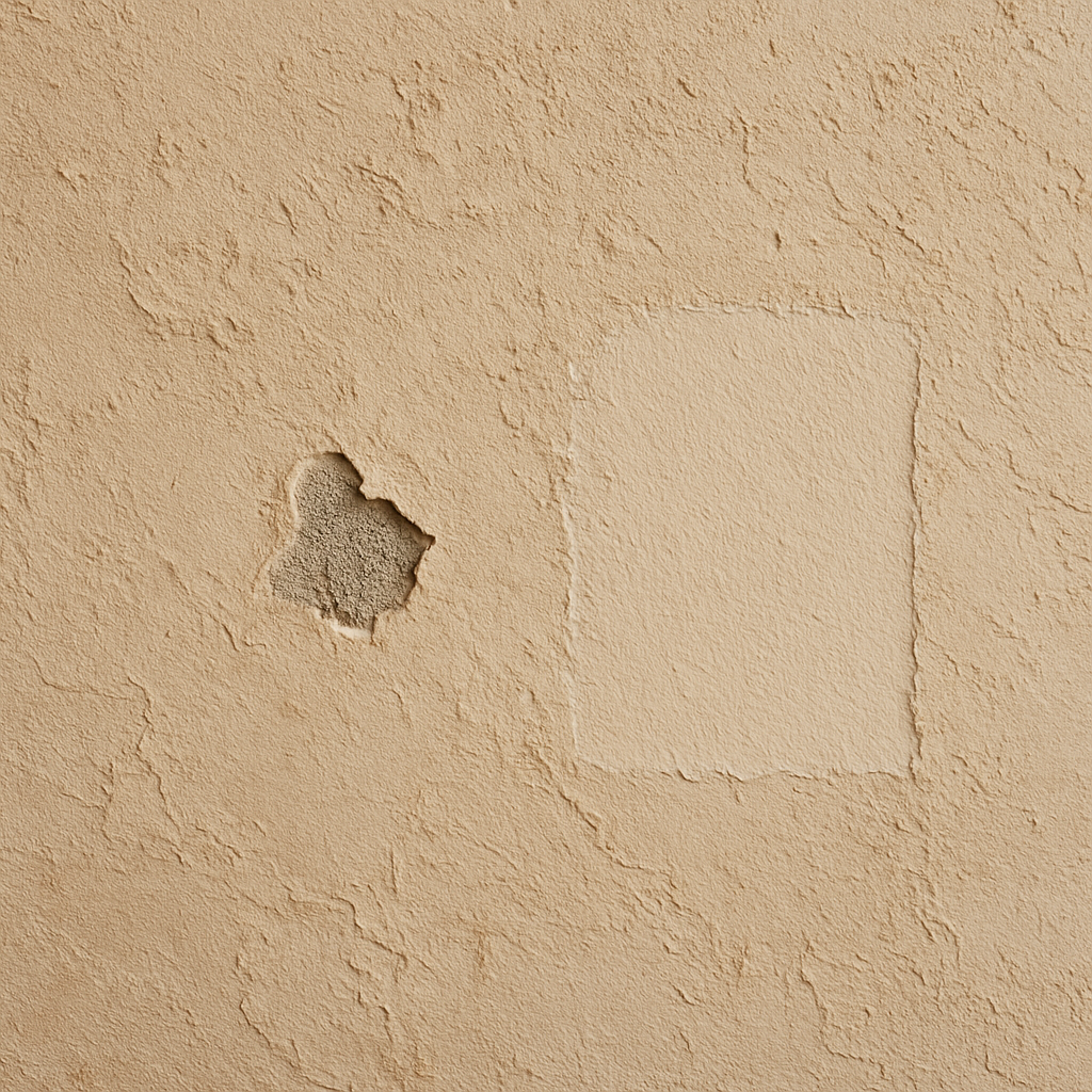 Шов после локальной починки штукатурки