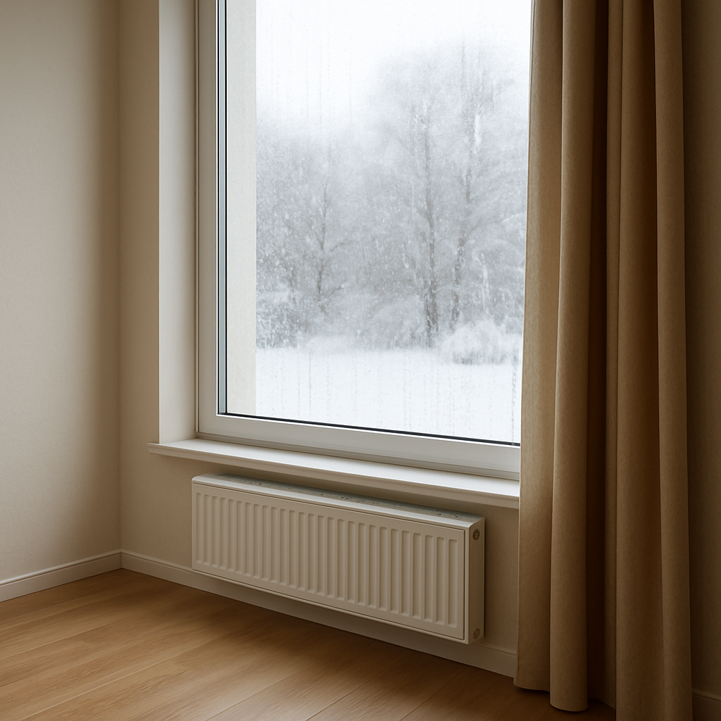 Маленький радиатор в угловой комнате