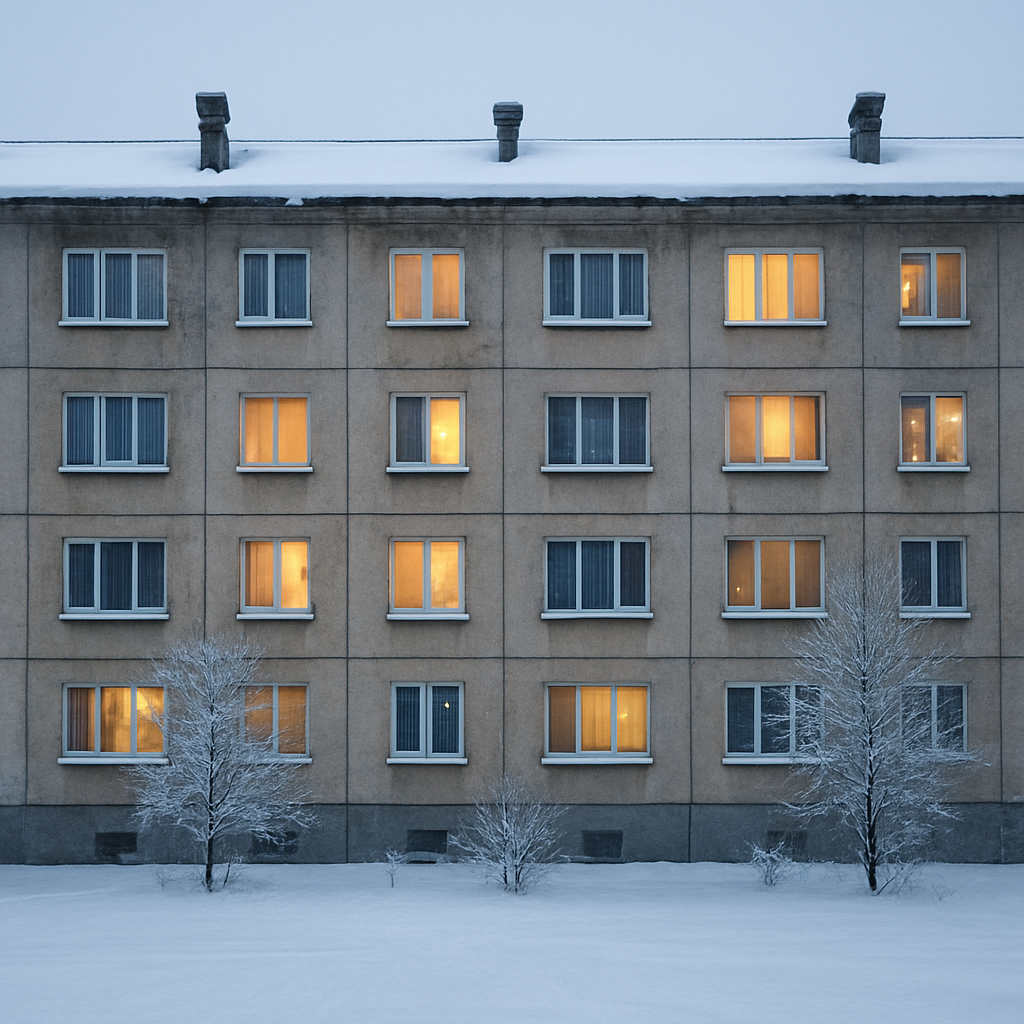 Многоквартирный дом зимой